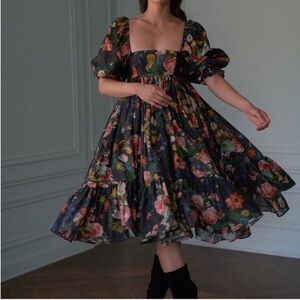 Selkie French puff dress in nightcap